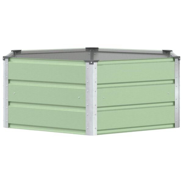 Vidaxl Sechseckiger Stahl-Pflanzkübel, Pastellgrün, 129cm - 31% Rabatt