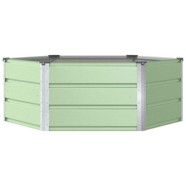 Vidaxl Sechseckiger Stahl-Pflanzkübel, Pastellgrün, 129cm - 31% Rabatt