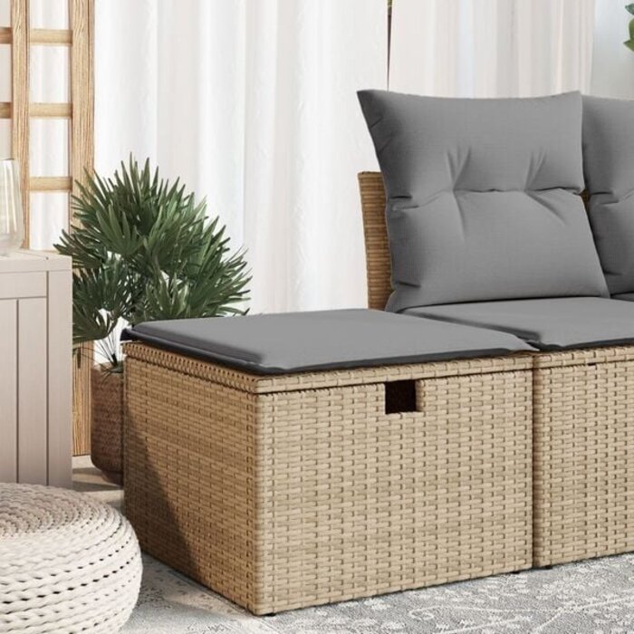 Vidaxl Gartenhocker mit Kissen, Beige - 34% Rabatt
