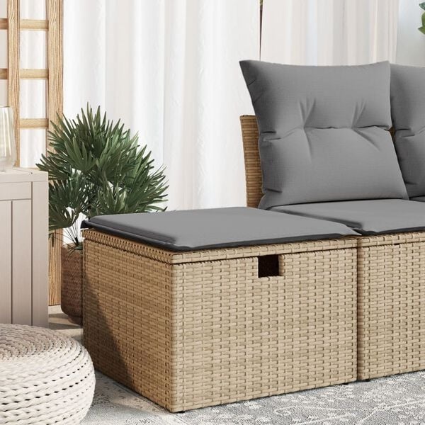 Vidaxl Gartenhocker mit Kissen, Beige - 34% Rabatt