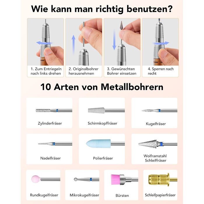 Profi Nagelfräser 45.000 U/min für Gelnägel - 32% Rabatt