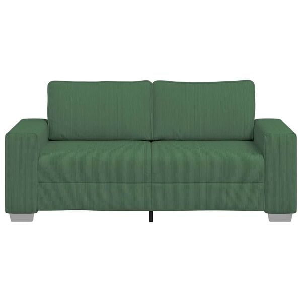Vidaxl Loveseat Sofa in Dunkelgrün, 180x77x82 cm, Cord-Stoff - 35% Rabatt