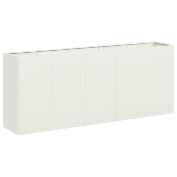 Vidaxl Großer Pflanzkasten 200x40x80 cm Stahl Weiß - 35% Rabatt