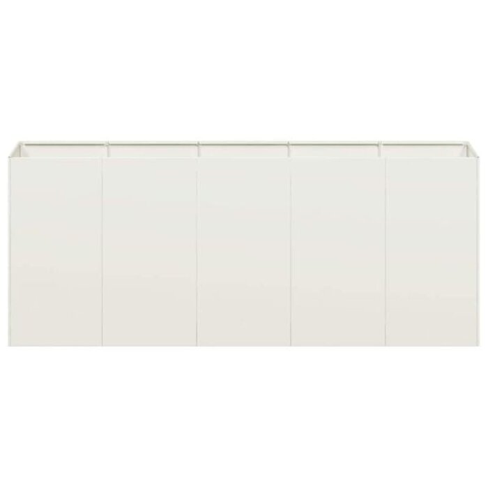 Vidaxl Großer Pflanzkasten 200x40x80 cm Stahl Weiß - 35% Rabatt