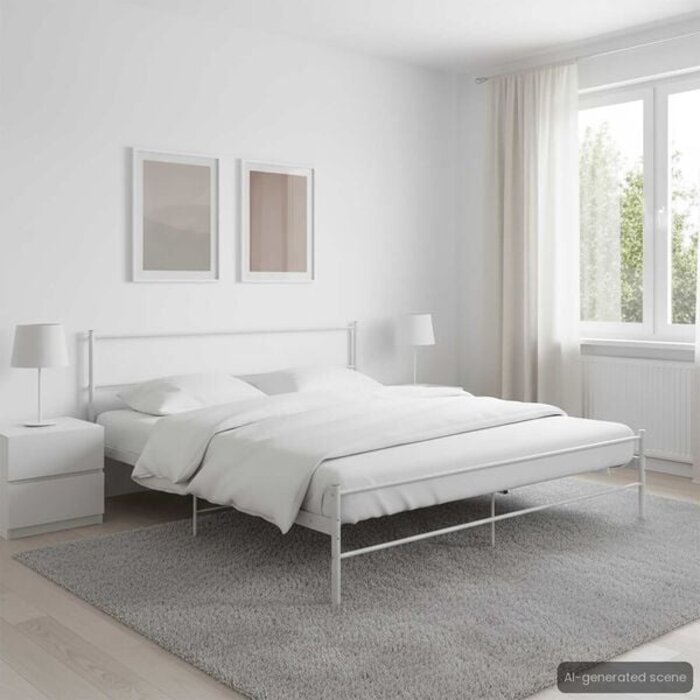 Vidaxl Doppelbettgestell Metall 180x200 cm Weiß - 34% Rabatt - Ausgepackt