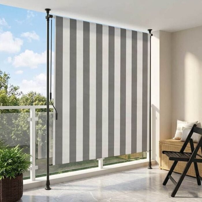 Vidaxl Außenrollo 200 x 270 cm Anthrazit/Weiß - 34% Rabatt auf Retourenware