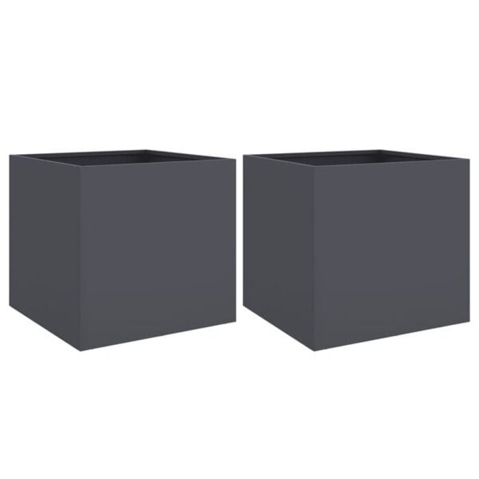 Vidaxl Pflanzkübel 2er-Set 49x47x46 cm Anthrazit - 37% Rabatt