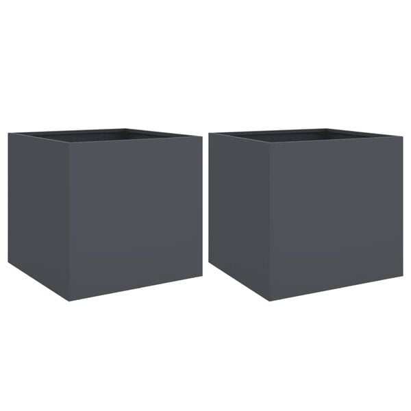 Vidaxl Pflanzkübel 2er-Set 49x47x46 cm Anthrazit - 37% Rabatt
