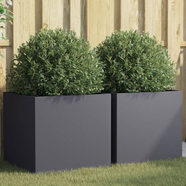 Vidaxl Pflanzkübel 2er-Set 49x47x46 cm Anthrazit - 37% Rabatt
