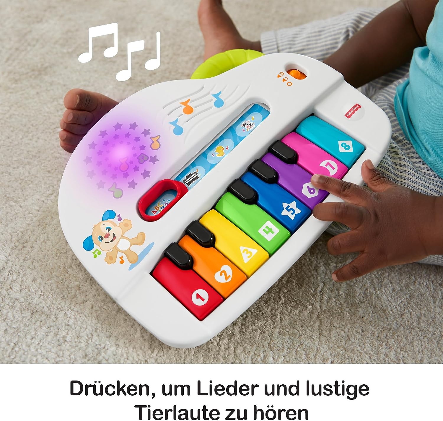 Fisher Price Interaktives Musik-Spielzeugklavier, 8 Tasten, 4 Modi - 31% Rabatt