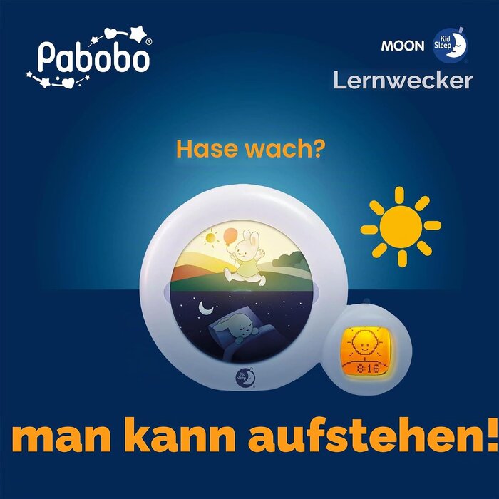 Schlaftrainer und Nachtlicht Mond - 3-in-1 Wecker für Kinder - 33% Rabatt