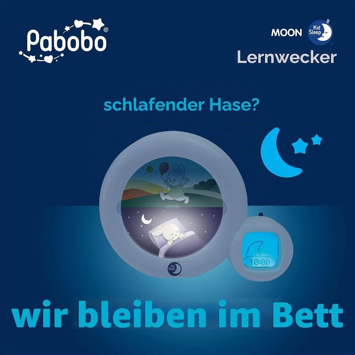 Schlaftrainer und Nachtlicht Mond - 3-in-1 Wecker für Kinder - 33% Rabatt