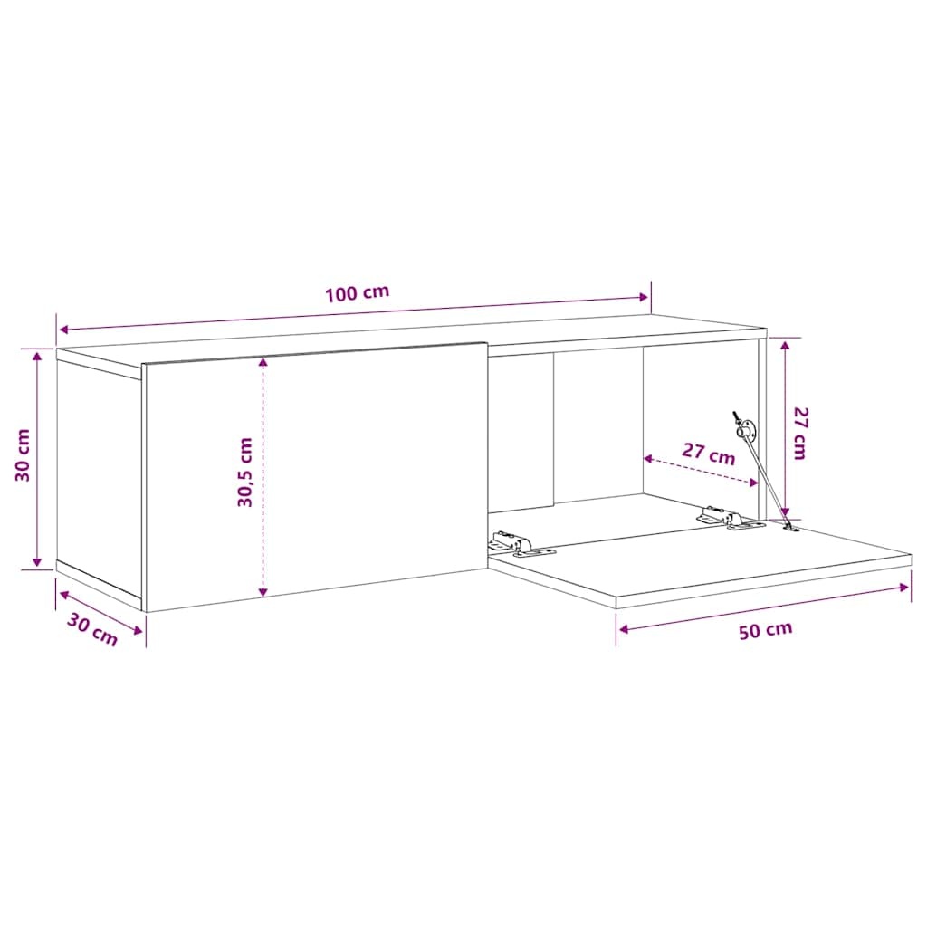 Vidaxl Wand-TV-Lowboard 2er Set Sonoma-Eiche 100x30x30 cm - 34% Rabatt