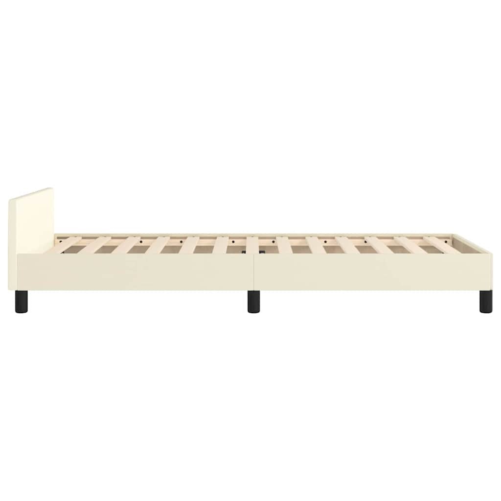 Vidaxl Bettgestell 90x190 cm Kunstleder Creme - 34% Rabatt