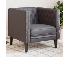 Vidaxl Chesterfield-Sessel Grau, Kunstleder - 47% Rabatt