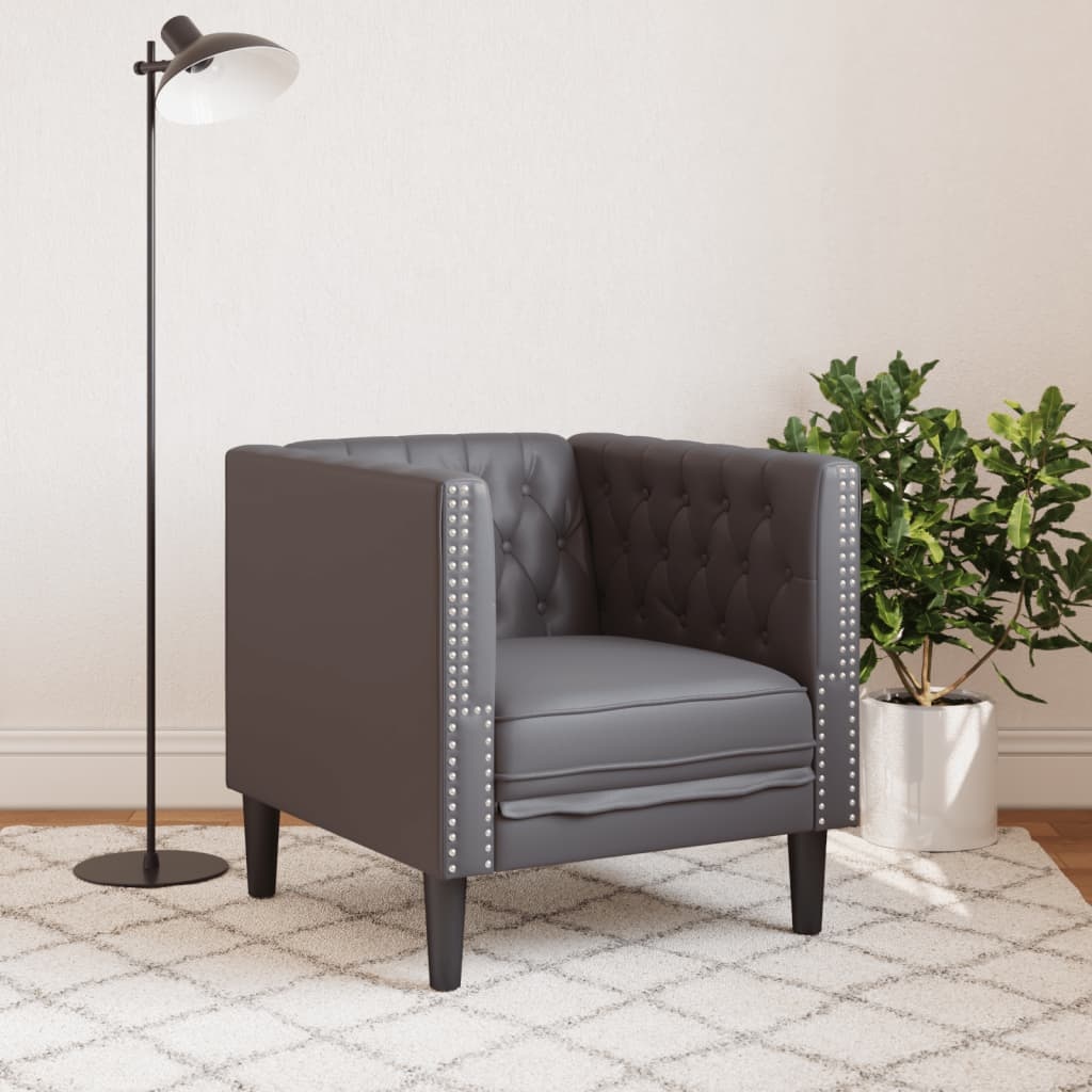Vidaxl Eleganter Chesterfield-Sessel in Grau - 35% Rabatt