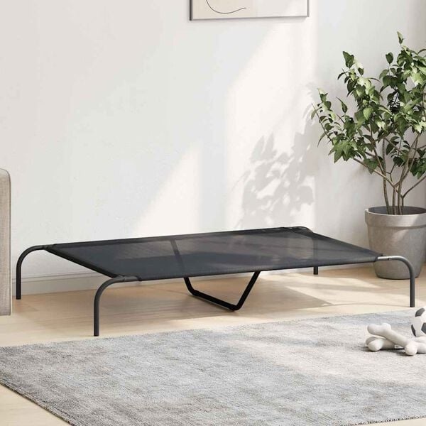 Vidaxl Erhöhtes Hundebett 130x80cm, Schwarz - 33% Rabatt