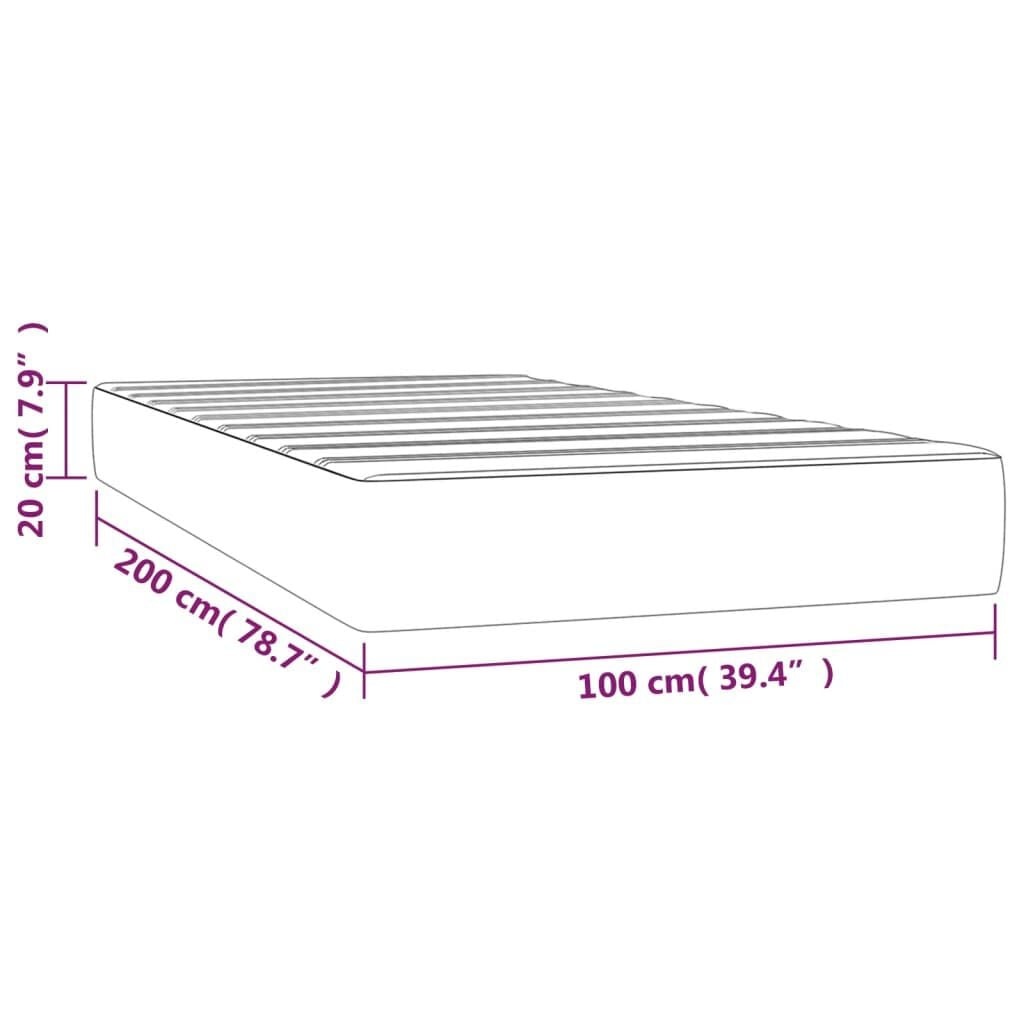 Vidaxl Taschenfederkernmatratze 100x200x20 cm Samt Dunkelgrau - 30% Rabatt
