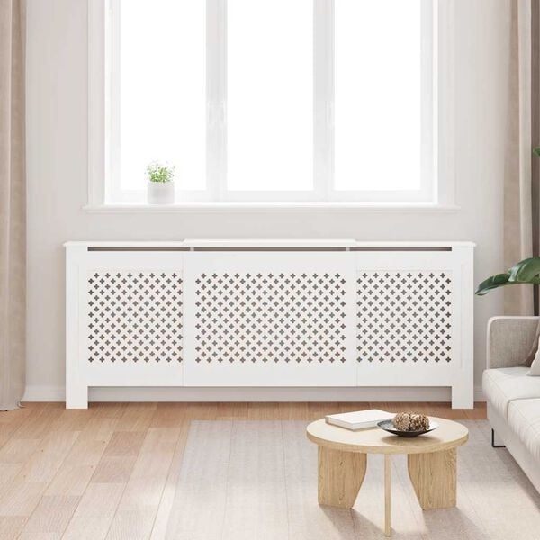 Vidaxl Heizkörperverkleidung 205 cm, MDF, Weiß, verstellbar - 35% Rabatt
