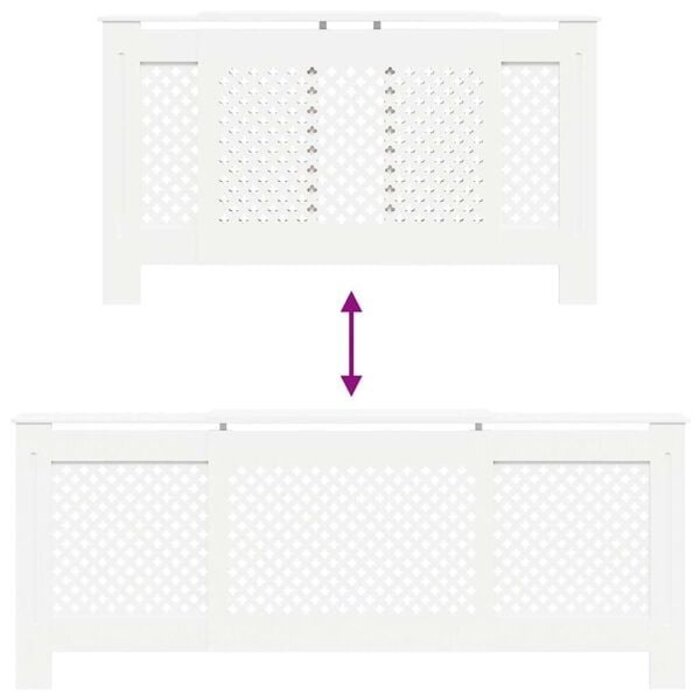 Vidaxl Heizkörperverkleidung 205 cm, MDF, Weiß, verstellbar - 35% Rabatt