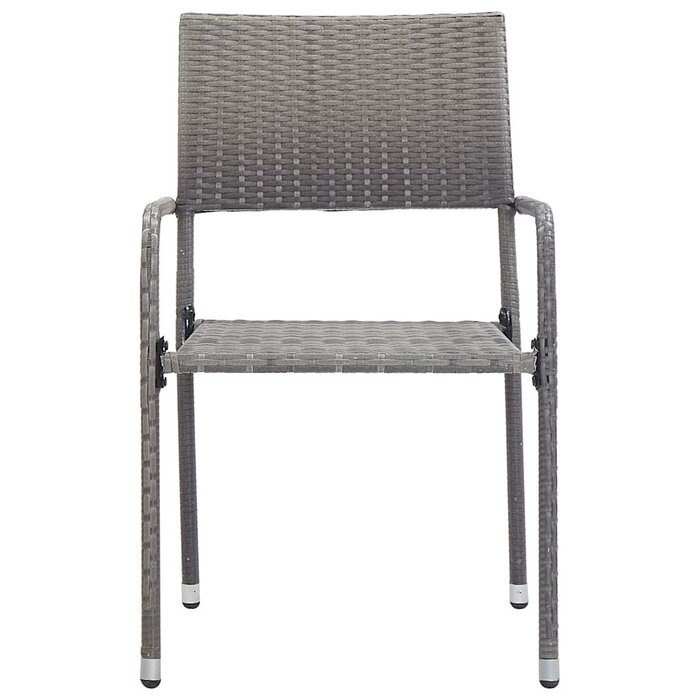 Vidaxl Stapelbare Poly-Rattan Gartenstühle 2er-Set Grau - 33% Rabatt