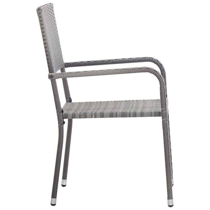Vidaxl Stapelbare Poly-Rattan Gartenstühle 2er-Set Grau - 33% Rabatt
