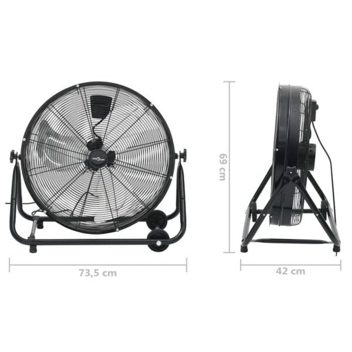 Vidaxl Trommelventilator 60 cm Industrielüfter - 35% Rabatt - Schwarz
