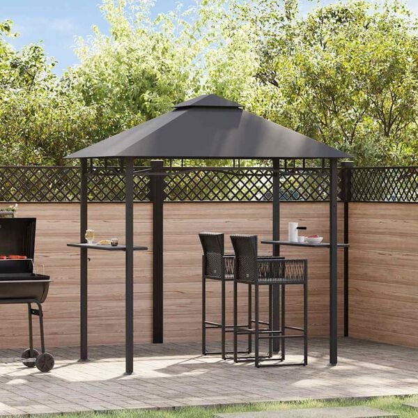 Vidaxl Grillpavillon 240x150x255 cm Stahl Anthrazit - 46% Rabatt