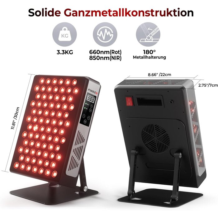 Rotlichttherapie-Paneel 78 LEDs 660nm/850nm - 35% Rabatt