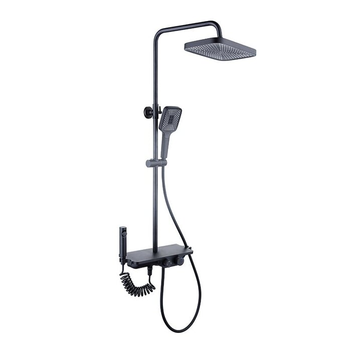 Viking Choice Regenduschset 30 cm Schwarz mit Thermostat - 32% Rabatt - Ausgepackt