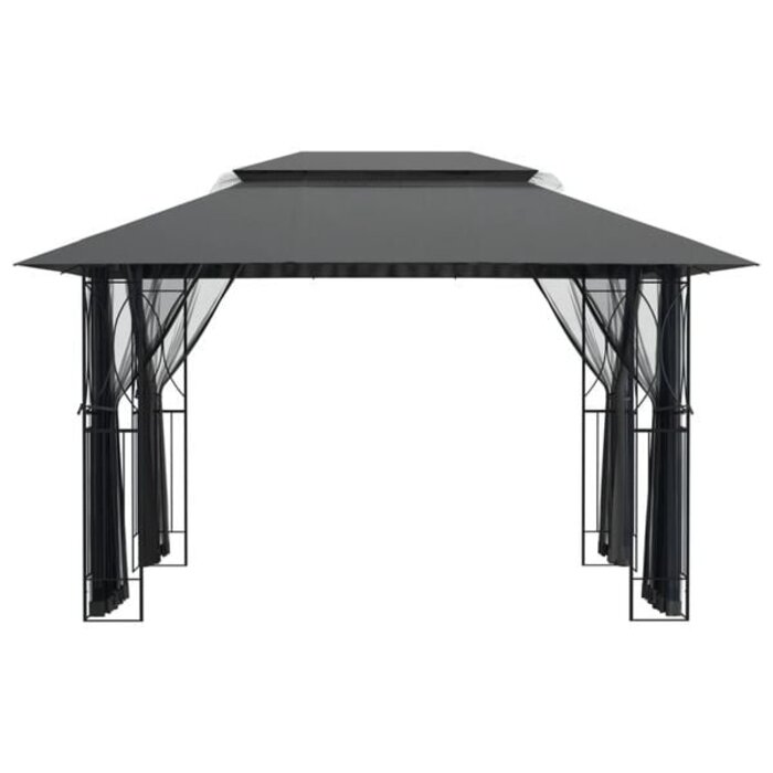Vidaxl Gartenpavillon 400x300x270 cm Stahl Anthrazit - 32% Rabatt