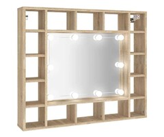 Vidaxl Spiegelschrank mit LED 91x76,5 cm Sonoma-Eiche - 47% Rabatt