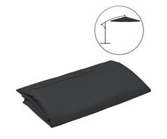 Vidaxl Gartenschirm-Ersatzbespannung 350 cm Schwarz - 43% Rabatt