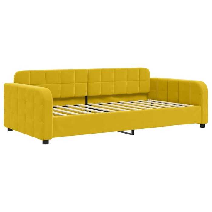 Schlafsofa 100x200 cm aus Samt in Gelb - 35% Rabatt