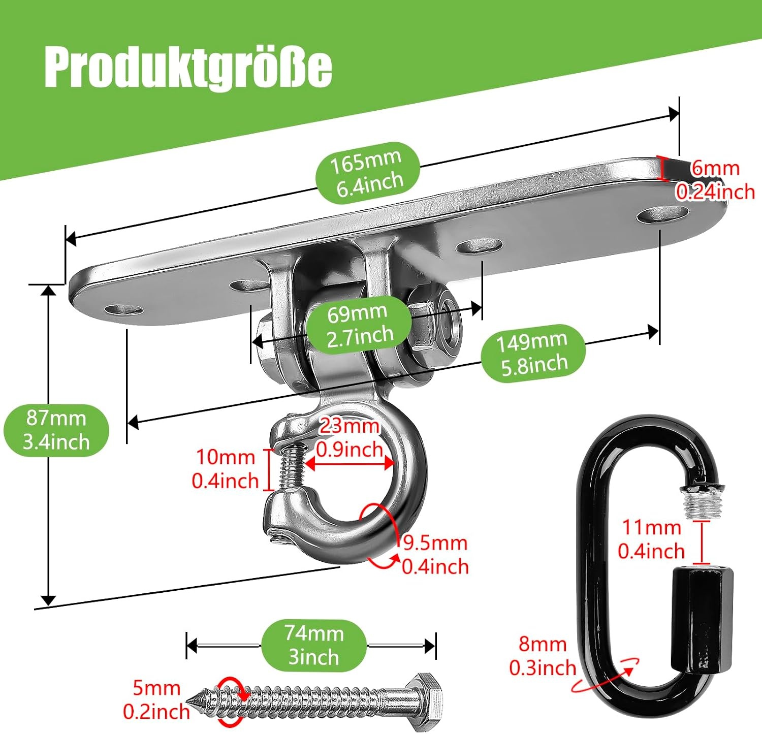 Robuster Deckenhaken für Schaukeln & Hängematten, 360 kg, 31% Rabatt