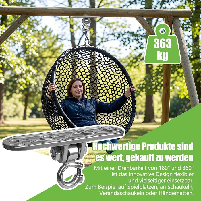 Robuster Deckenhaken für Schaukeln & Hängematten, 360 kg, 31% Rabatt