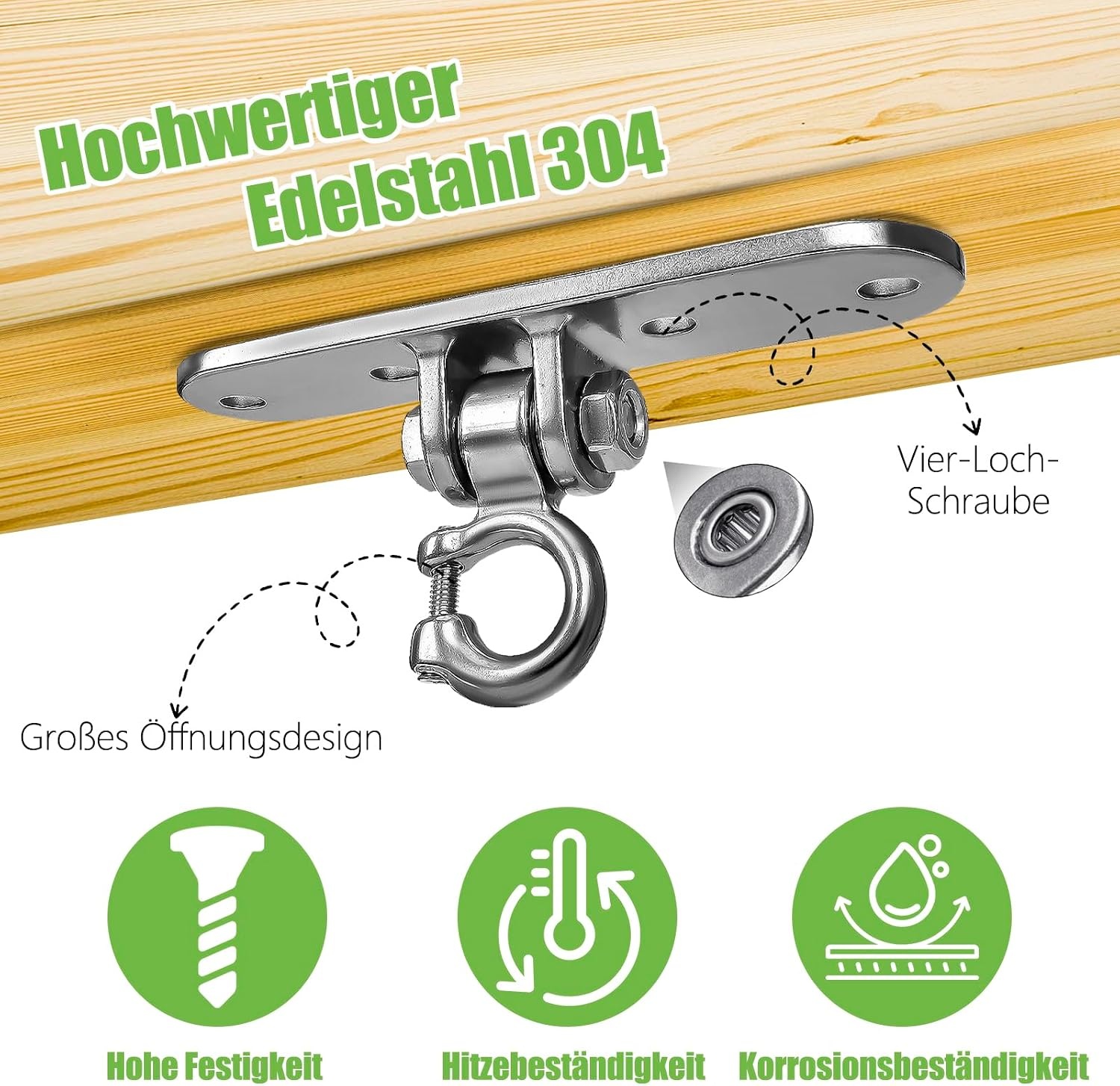 Robuster Deckenhaken für Schaukeln & Hängematten, 360 kg, 31% Rabatt