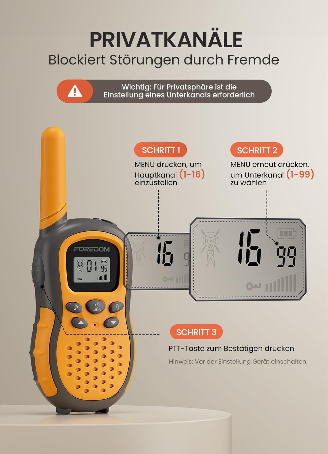 Wiederaufladbare Kinder Walkie-Talkies 3er-Set - 31% Rabatt