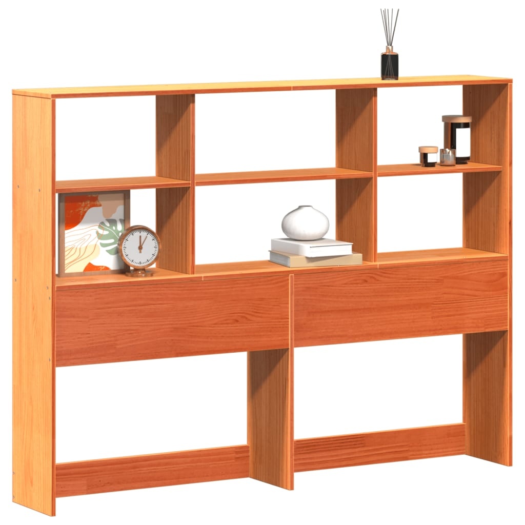 Bett-Kopfteil 120 cm Massivholz Wachsbraun - 34% Rabatt