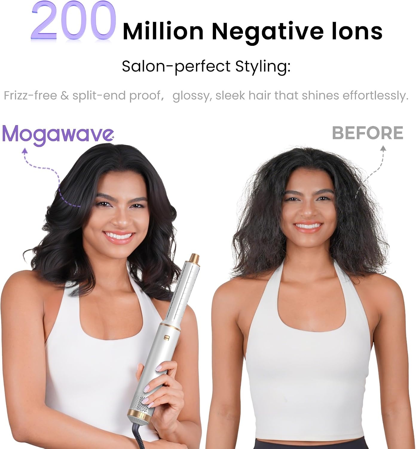 4-in-1 Warmluftbürste Haarstyler - Weiß - 32% Rabatt
