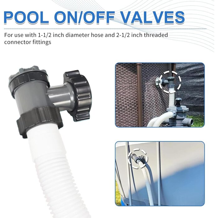 Absperrventil Pool-Filterpumpe 60x60x10 cm Grau - 30% Rabatt