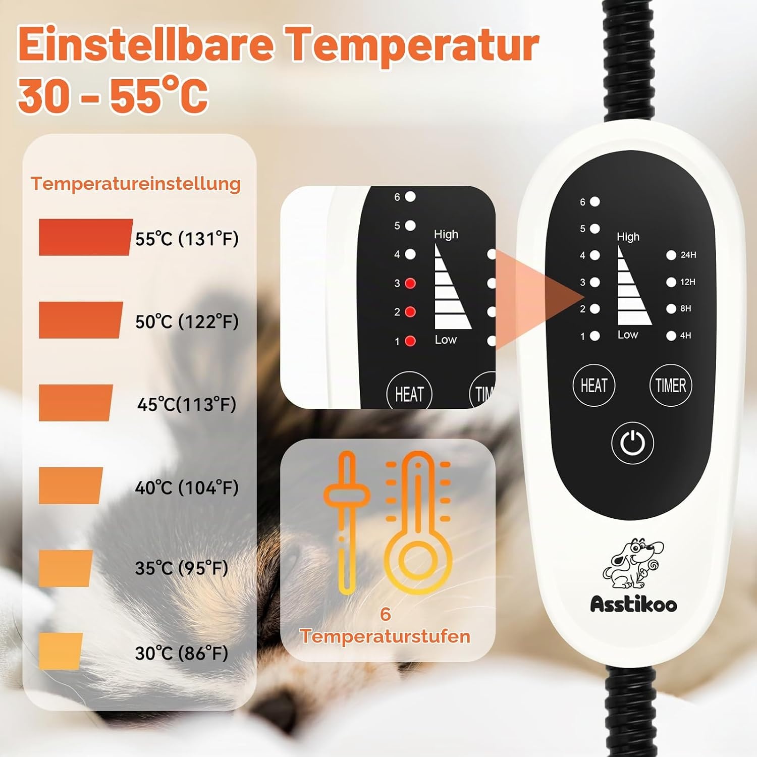 Elektrische Wärmematte 90x60cm für Haustiere - 33% Rabatt