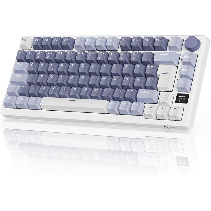 Mechanische 75% Gaming-Tastatur, Lavendel, OLED-Display - 34% Rabatt