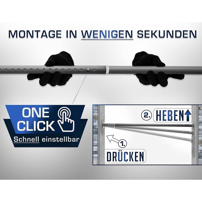 Teleskop-Duschvorhangstange 210-260 cm, grau, ohne Bohren - 31% Rabatt
