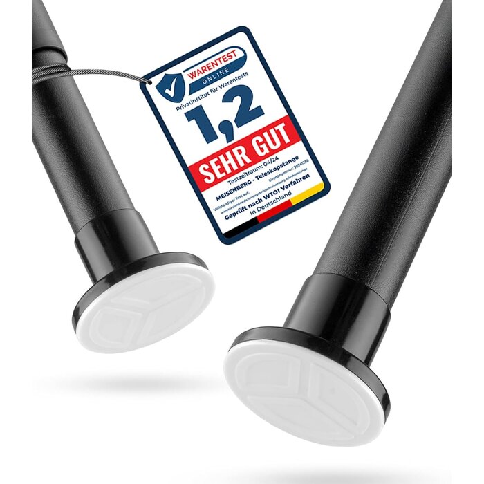 Teleskop-Duschvorhangstange 210-260 cm, grau, ohne Bohren - 31% Rabatt