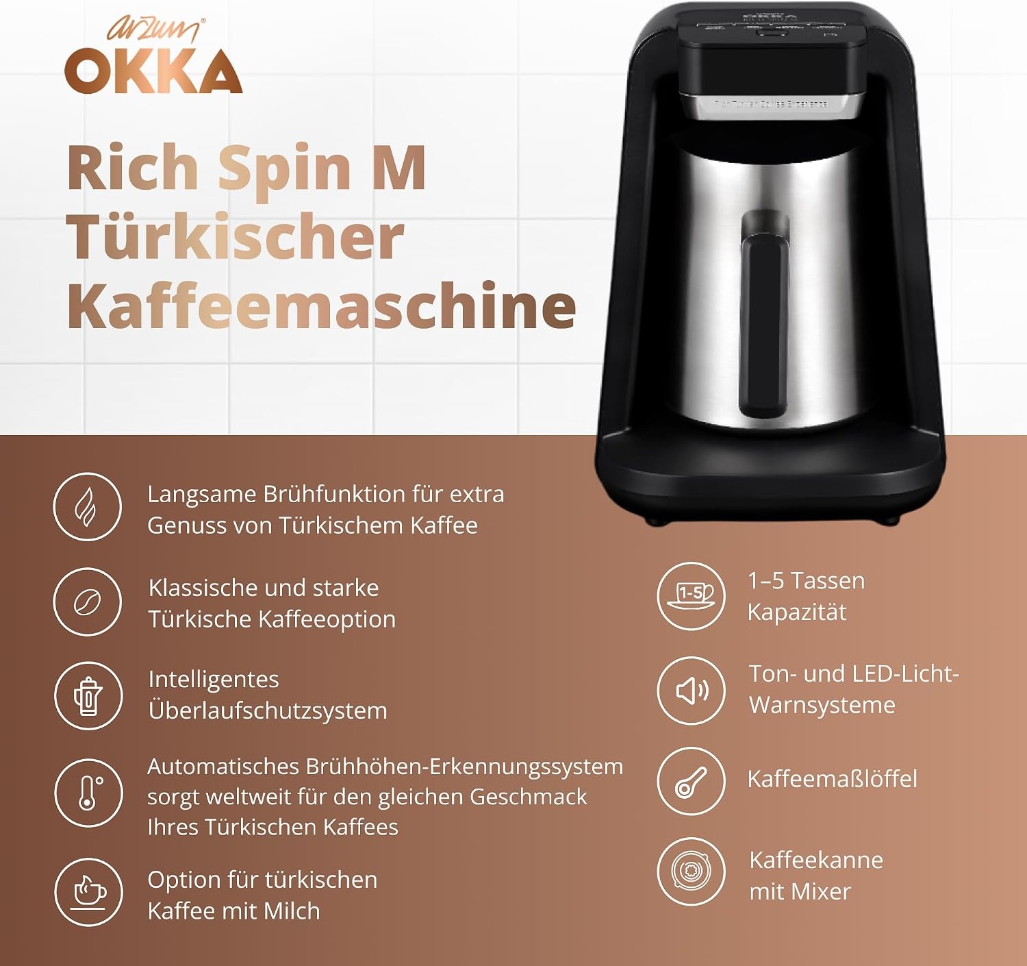 Türkische Kaffeemaschine 700W Edelstahl - 34% Rabatt auf unser Auspack-Exemplar