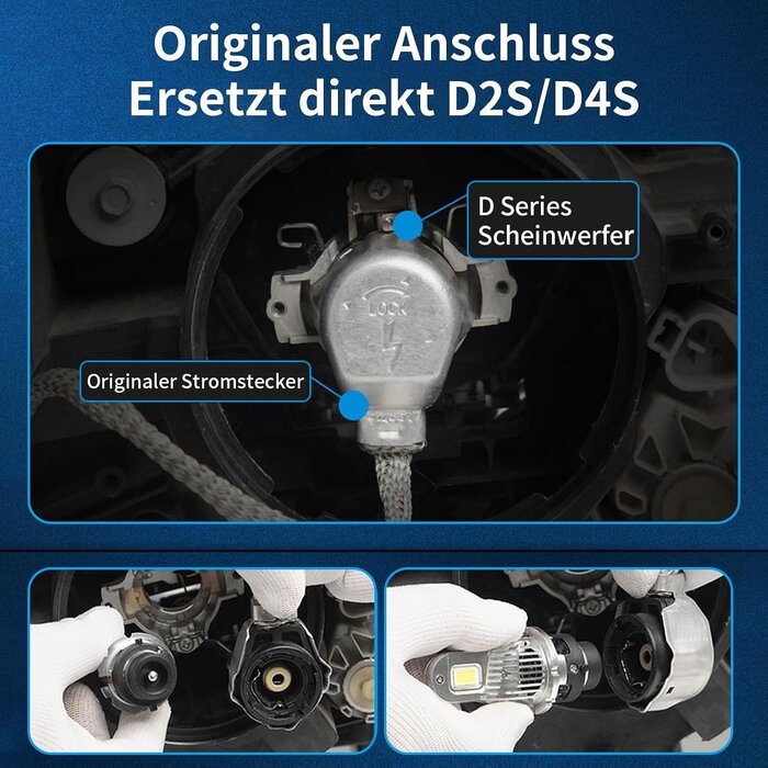 D2S Xenon Autolampen Set 12V 40W 6500K Weiß - 2 Stück - 33% Rabatt