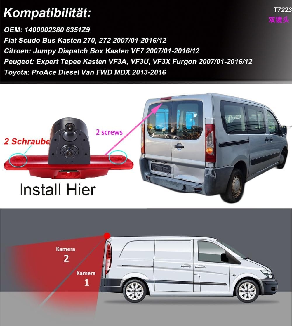 Doppel-Rückfahrkamera für Transporter - 34% Rabatt auf Ausgepacktes Modell