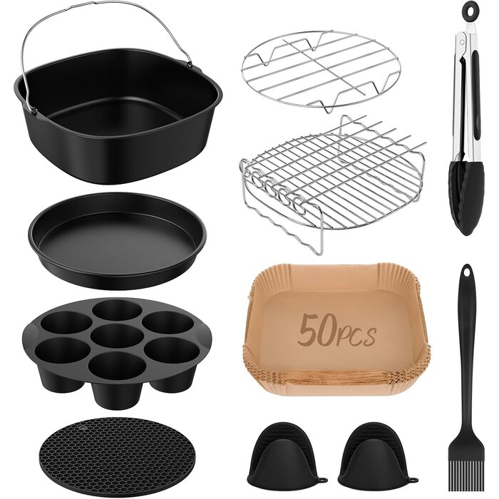11-tlg. Heißluftfritteusen Zubehör Set 22x22 cm - 30% Rabatt