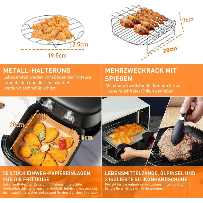 11-tlg. Heißluftfritteusen Zubehör Set 22x22 cm - 30% Rabatt